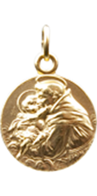 Médaille de Saint Antoine dorée