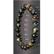 Bracelet perles rondes - Oeil de Faucon