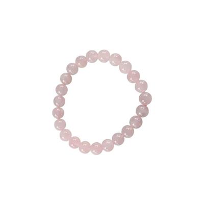 Bracelet perles rondes - Quartz rose