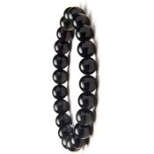 Bracelet perles rondes - Obsidienne noire