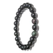 Bracelet perles rondes - Obsidienne Oeil Céleste